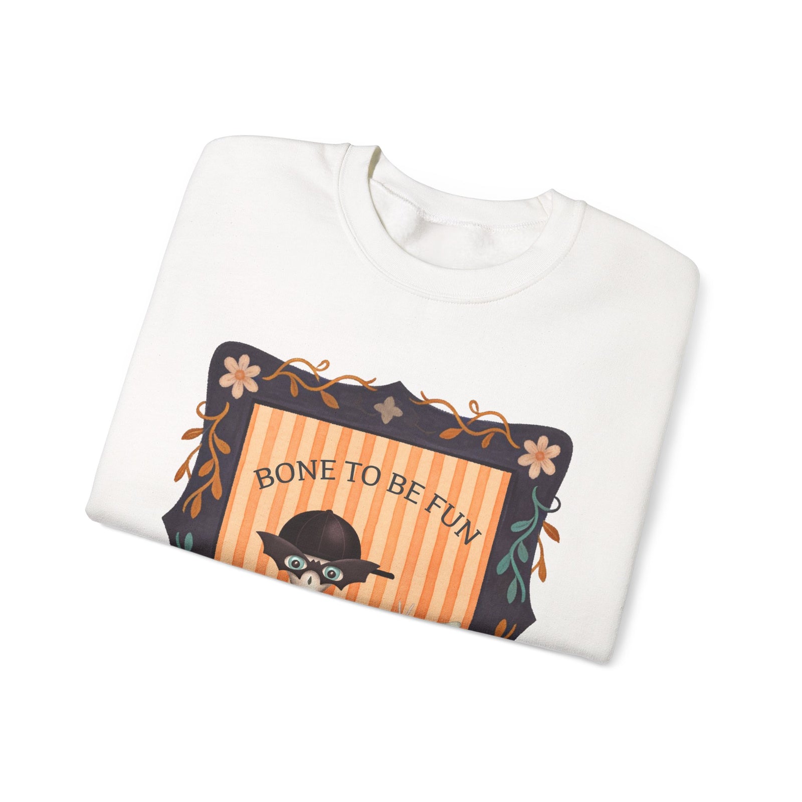 Bone To Be Fun Sweatshirt — Cute Halloween Fred Skeleton & Femur the Dog Crewneck
