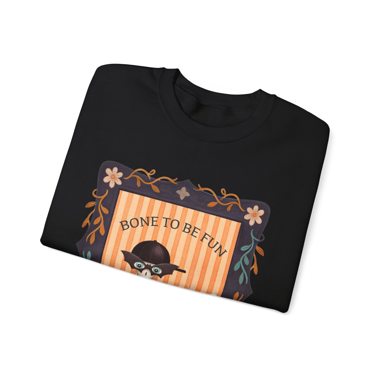 Bone To Be Fun Sweatshirt — Cute Halloween Fred Skeleton & Femur the Dog Crewneck