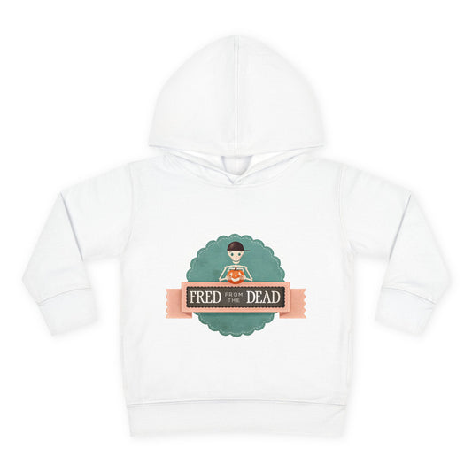 Toddler Hoodie - "Fred and the Dead" Cute Retro Tombstone Halloween Pullover