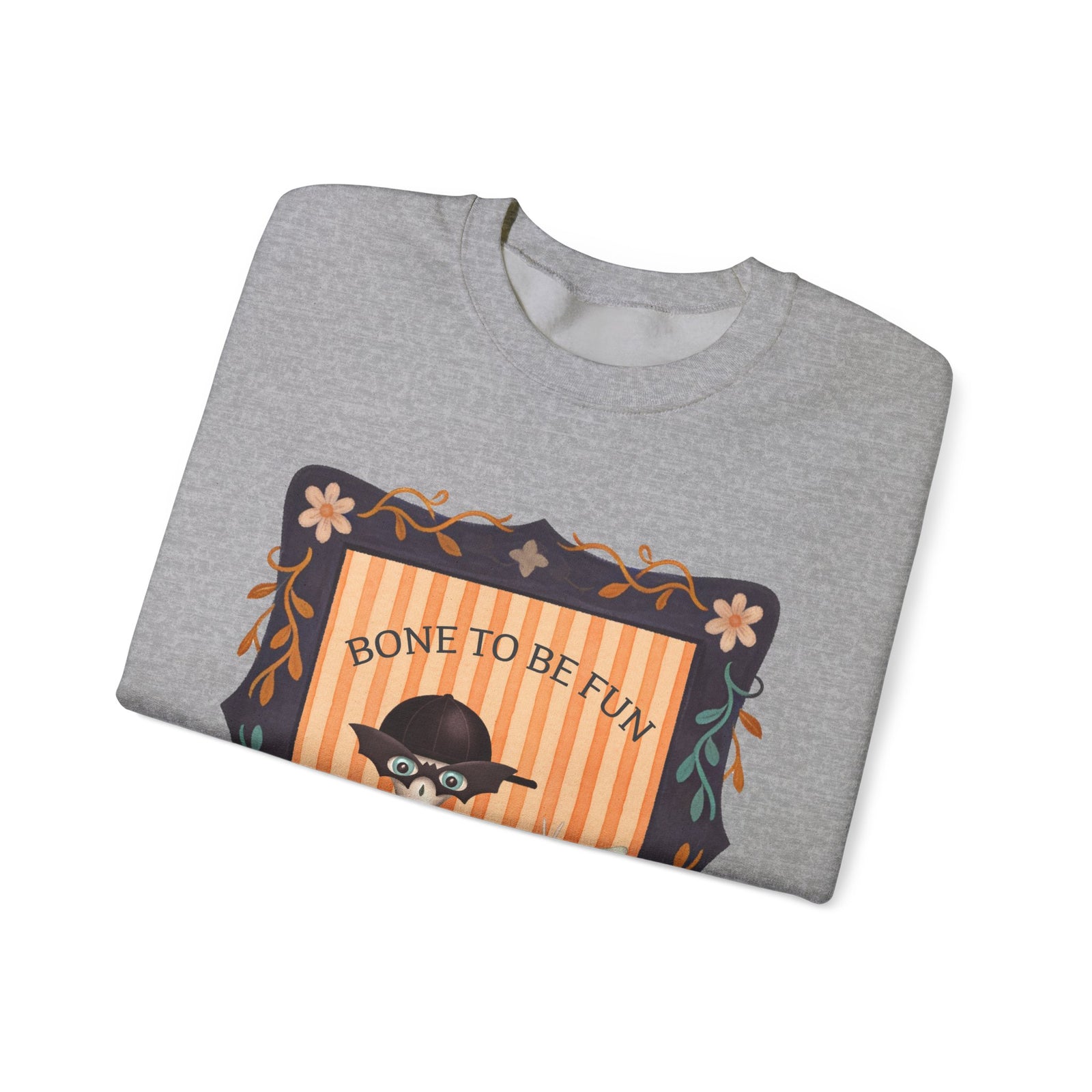 Bone To Be Fun Sweatshirt — Cute Halloween Fred Skeleton & Femur the Dog Crewneck