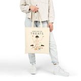 Tote Bag — "Here for the Treats" Halloween Skeleton Candy Tote