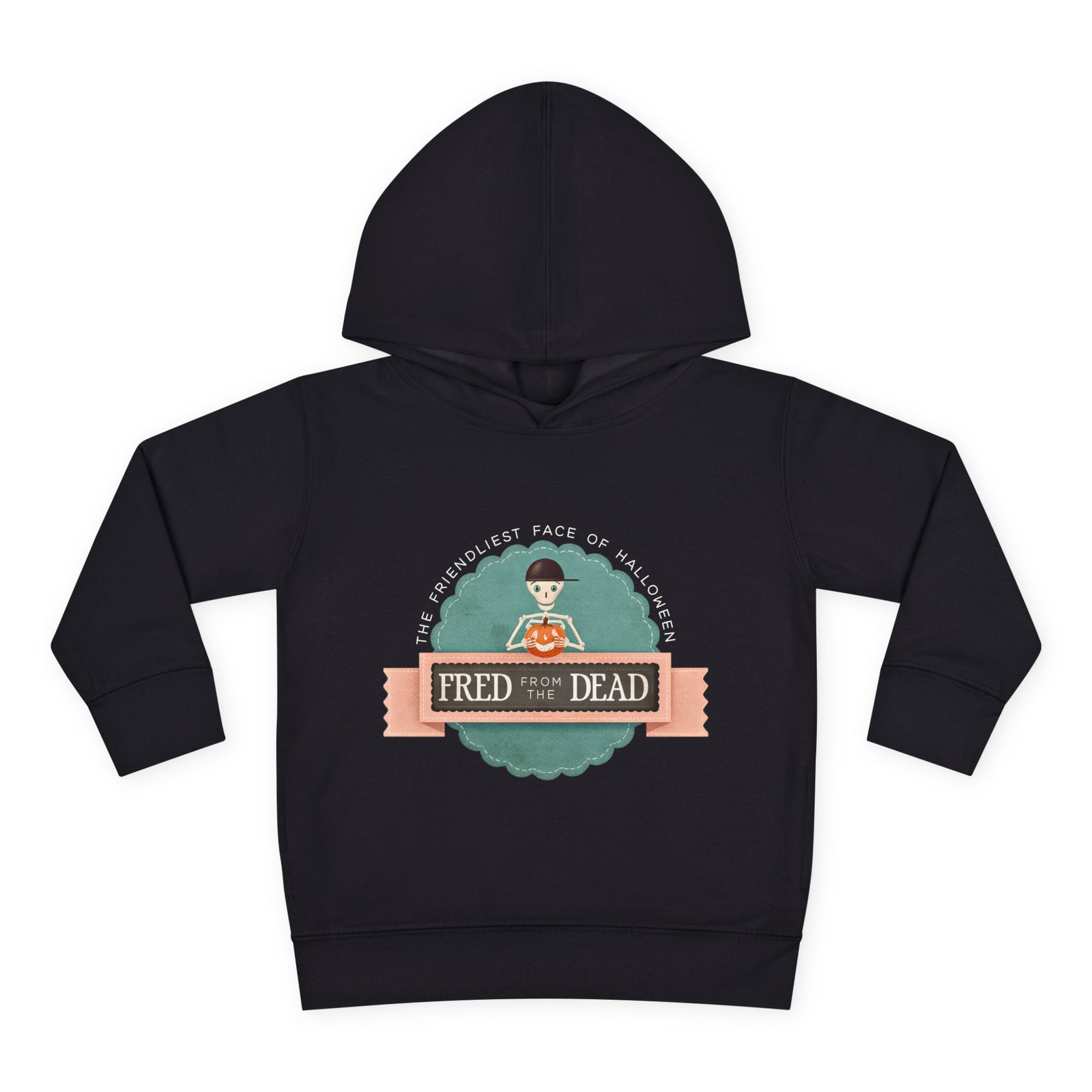 Toddler Hoodie - "Fred and the Dead" Cute Retro Tombstone Halloween Pullover