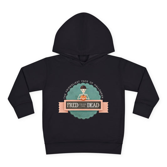 Toddler Hoodie - "Fred and the Dead" Cute Retro Tombstone Halloween Pullover