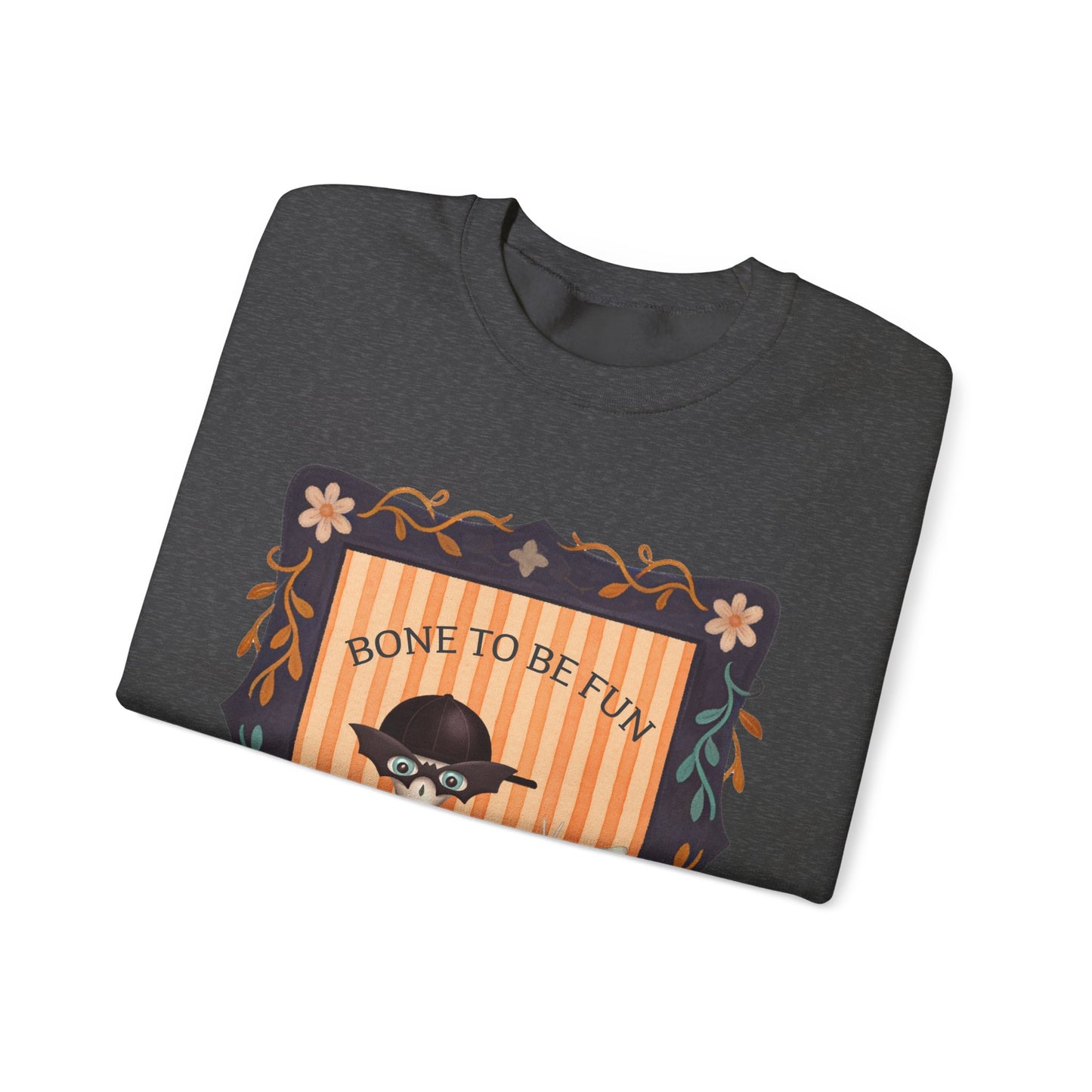 Bone To Be Fun Sweatshirt — Cute Halloween Fred Skeleton & Femur the Dog Crewneck