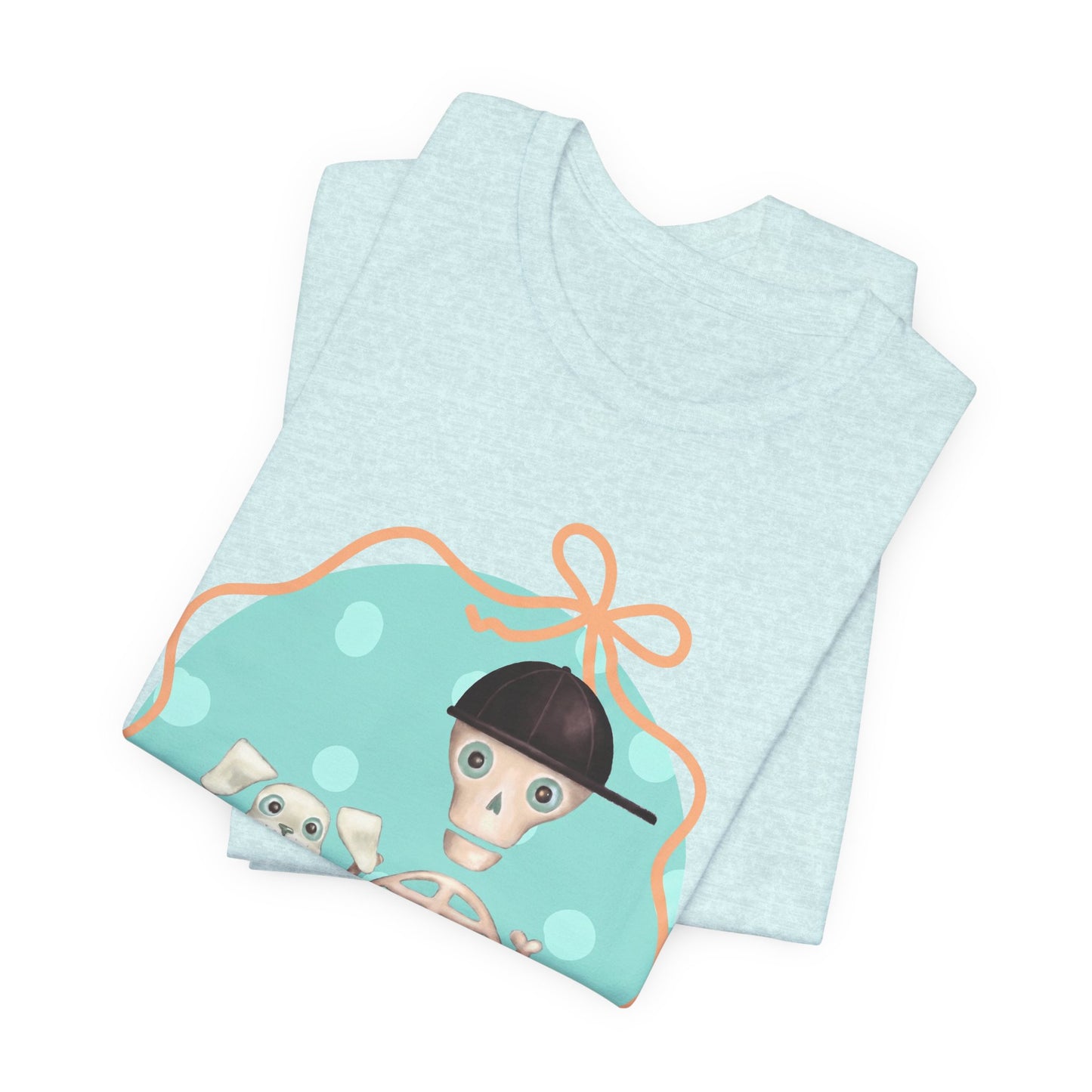 Resting Bone Face T-Shirt — Cute Skeleton Graphic Tee with Fred from the Dead and Femur the Dog
