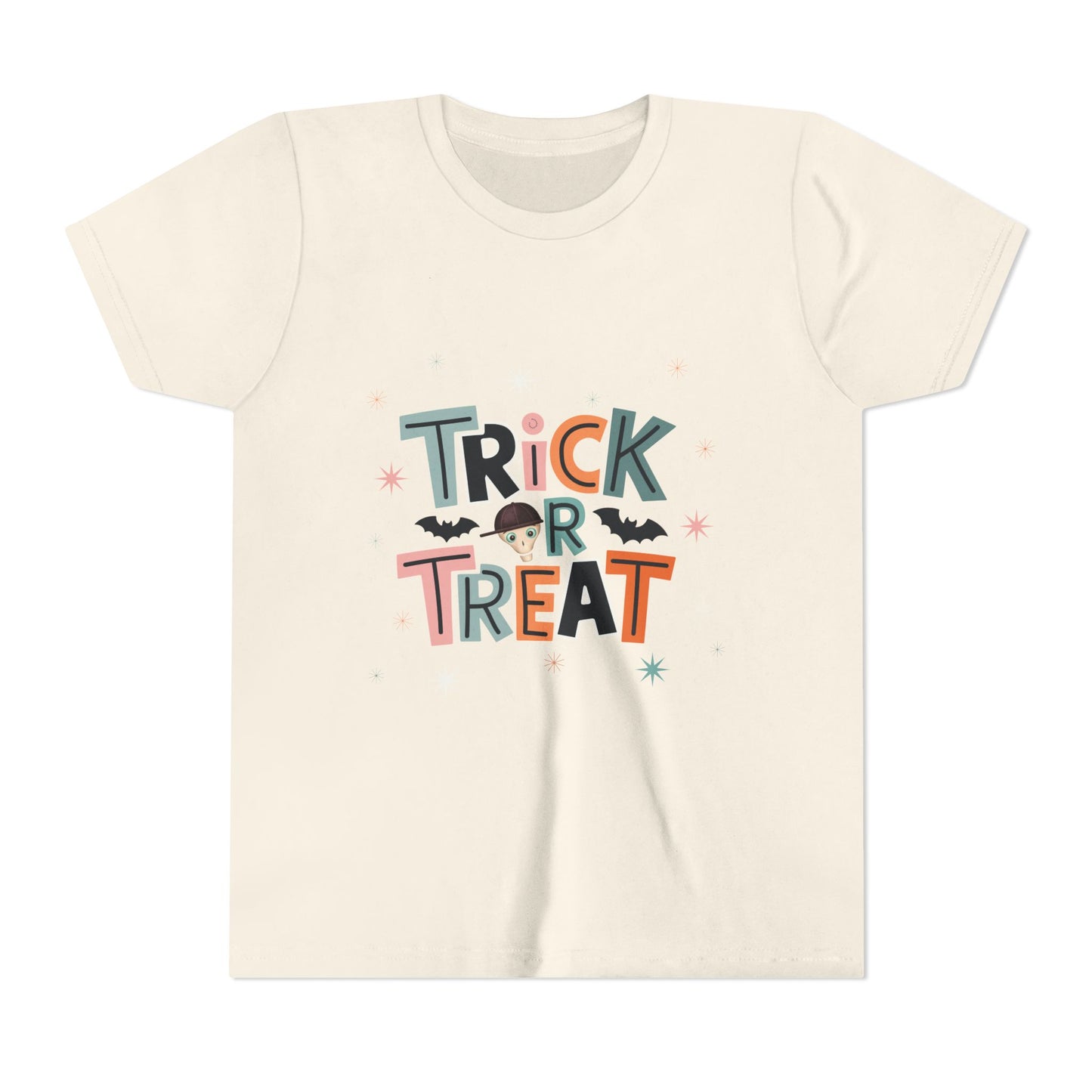 Kids Halloween Tee - "Trick or Treat" Cute Bat Graphic - Fred from the Dead