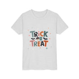 Kids Halloween Tee - "Trick or Treat" Cute Bat Graphic - Fred from the Dead