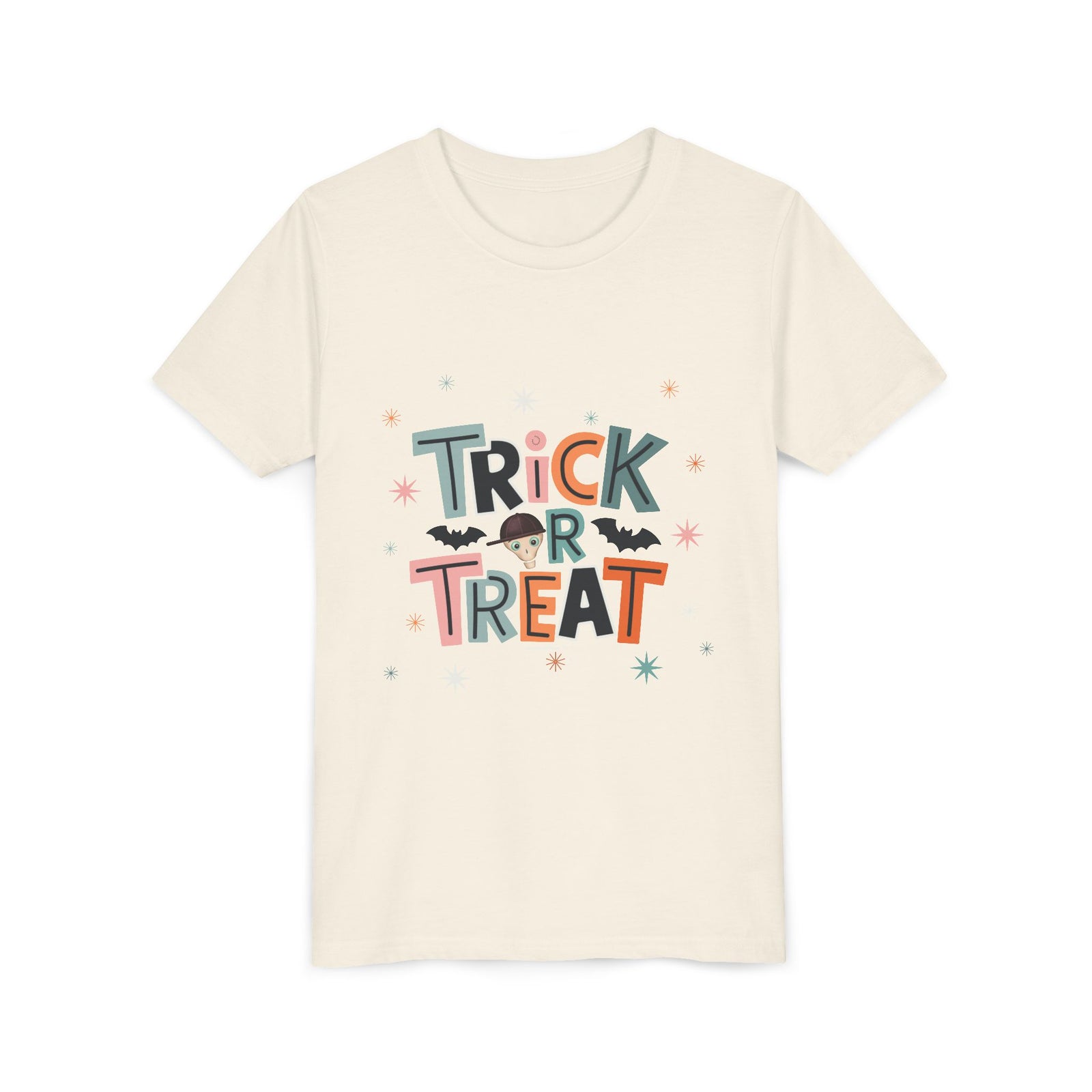 Kids Halloween Tee - "Trick or Treat" Cute Bat Graphic - Fred from the Dead