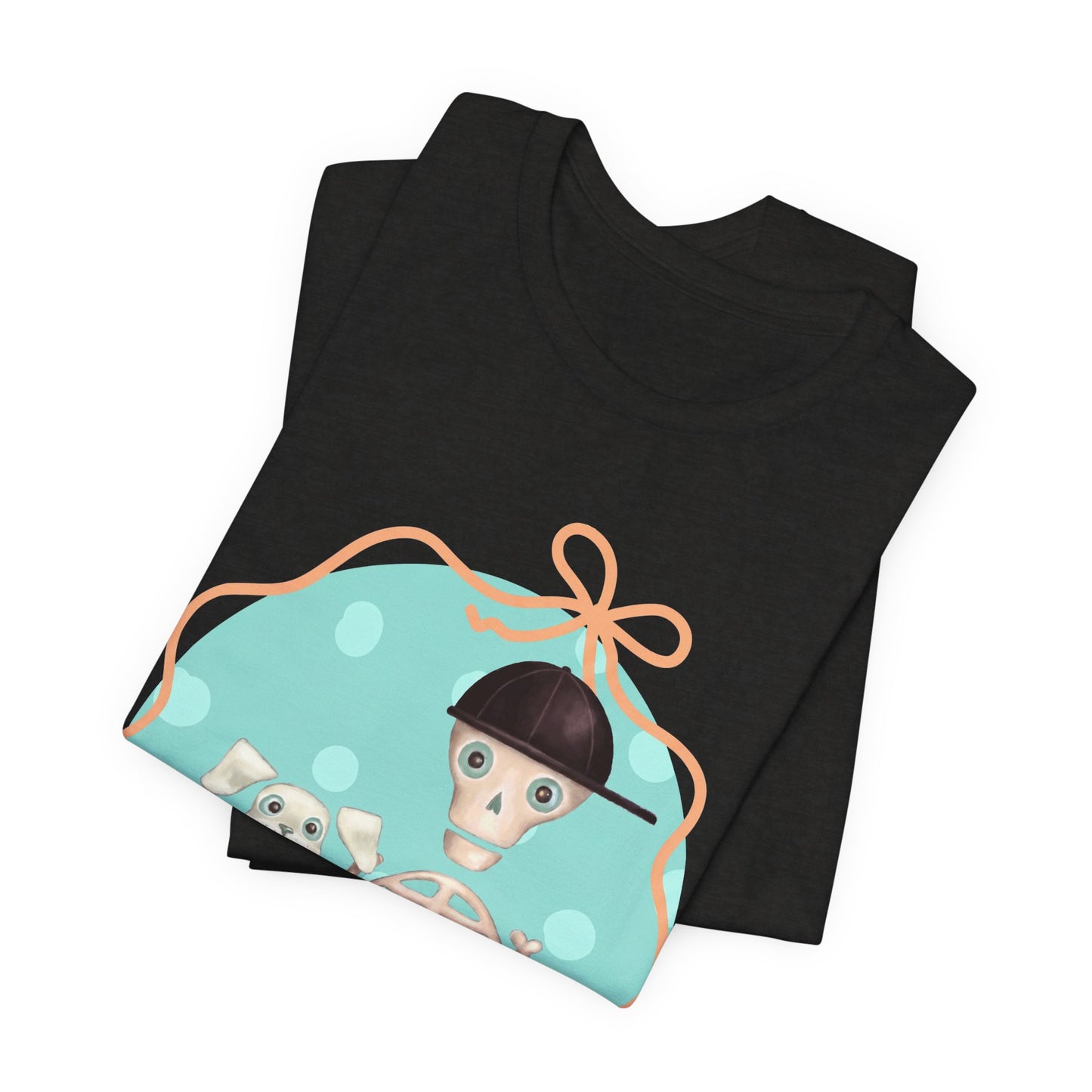 Resting Bone Face T-Shirt — Cute Skeleton Graphic Tee with Fred from the Dead and Femur the Dog