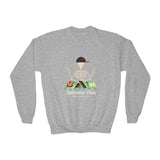 Youth Skeleton Meditation Crewneck Sweatshirt – Kids Halloween Yoga Graphic