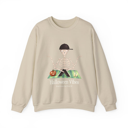 Halloween Vibes Skeleton Crewneck Sweatshirt — 'Fred from the Dead' Cozy Halloween Pullover