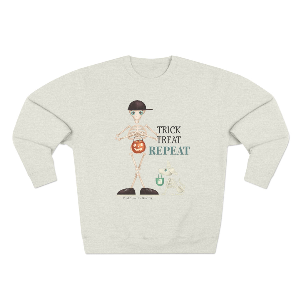 \Halloween-Themed Unisex Crewneck Sweatshirt, Cozy Fall Sweatshirt, Spooky Season Apparel, Gift for Kids and Family