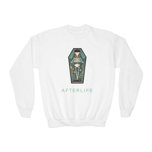 Afterlife Coffin Youth Crewneck Sweatshirt — Halloween Graphic