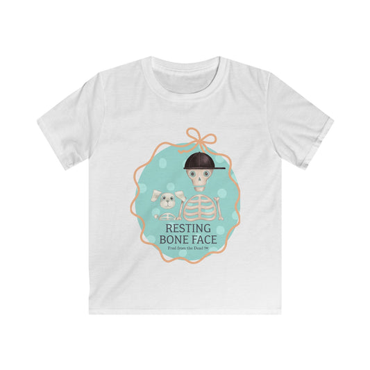 Kids Tee — Cute Skeleton "Resting Bone Face" Graphic for Halloween Fred from the Dead