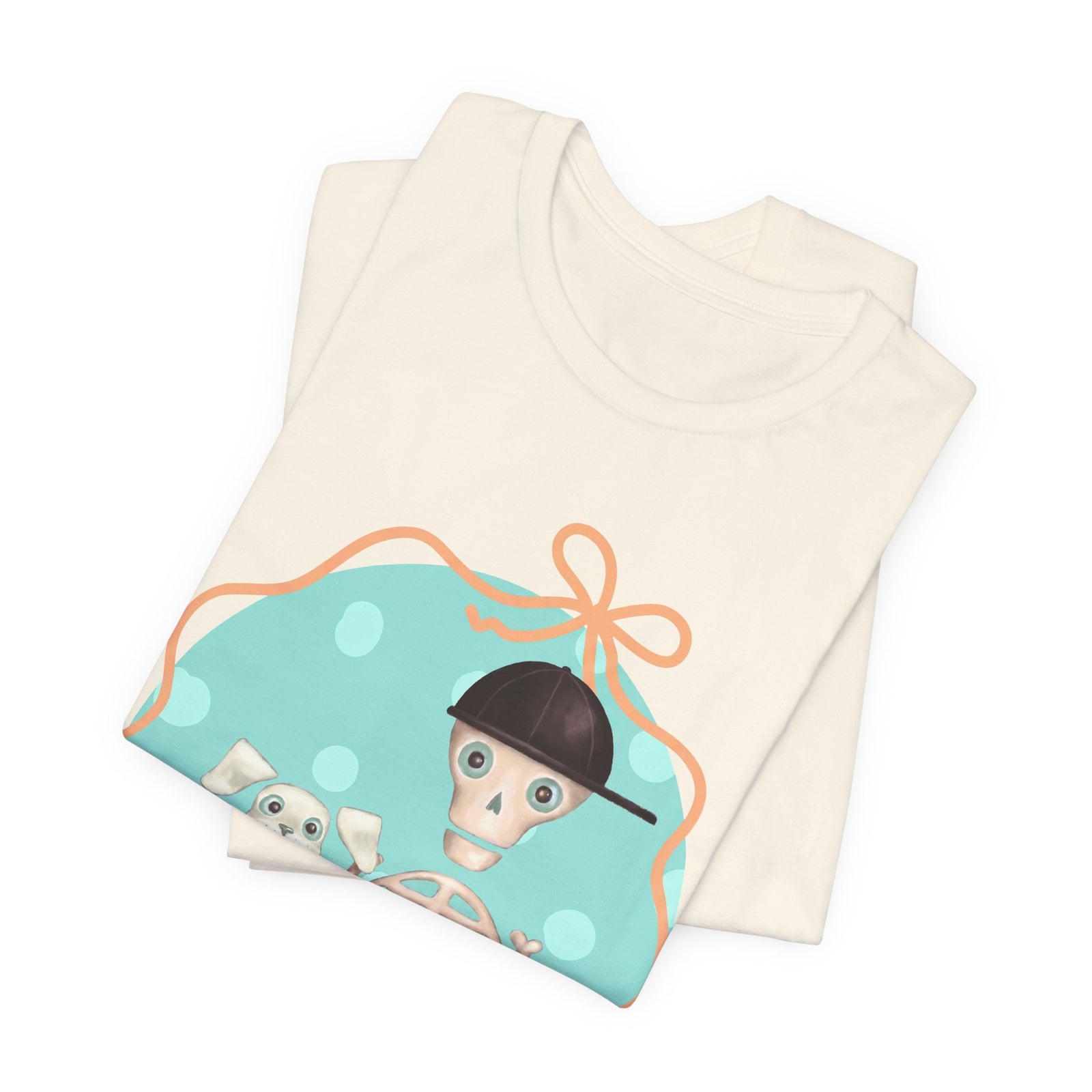Resting Bone Face T-Shirt — Cute Skeleton Graphic Tee with Fred from the Dead and Femur the Dog
