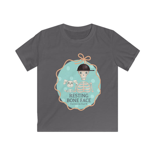 Kids Tee — Cute Skeleton "Resting Bone Face" Graphic for Halloween Fred from the Dead
