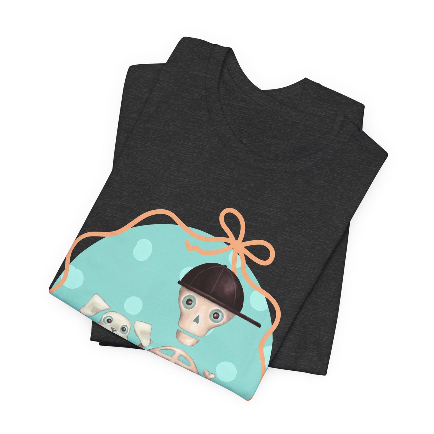Resting Bone Face T-Shirt — Cute Skeleton Graphic Tee with Fred from the Dead and Femur the Dog