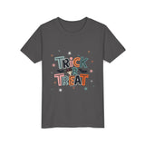 Kids Halloween Tee - "Trick or Treat" Cute Bat Graphic - Fred from the Dead