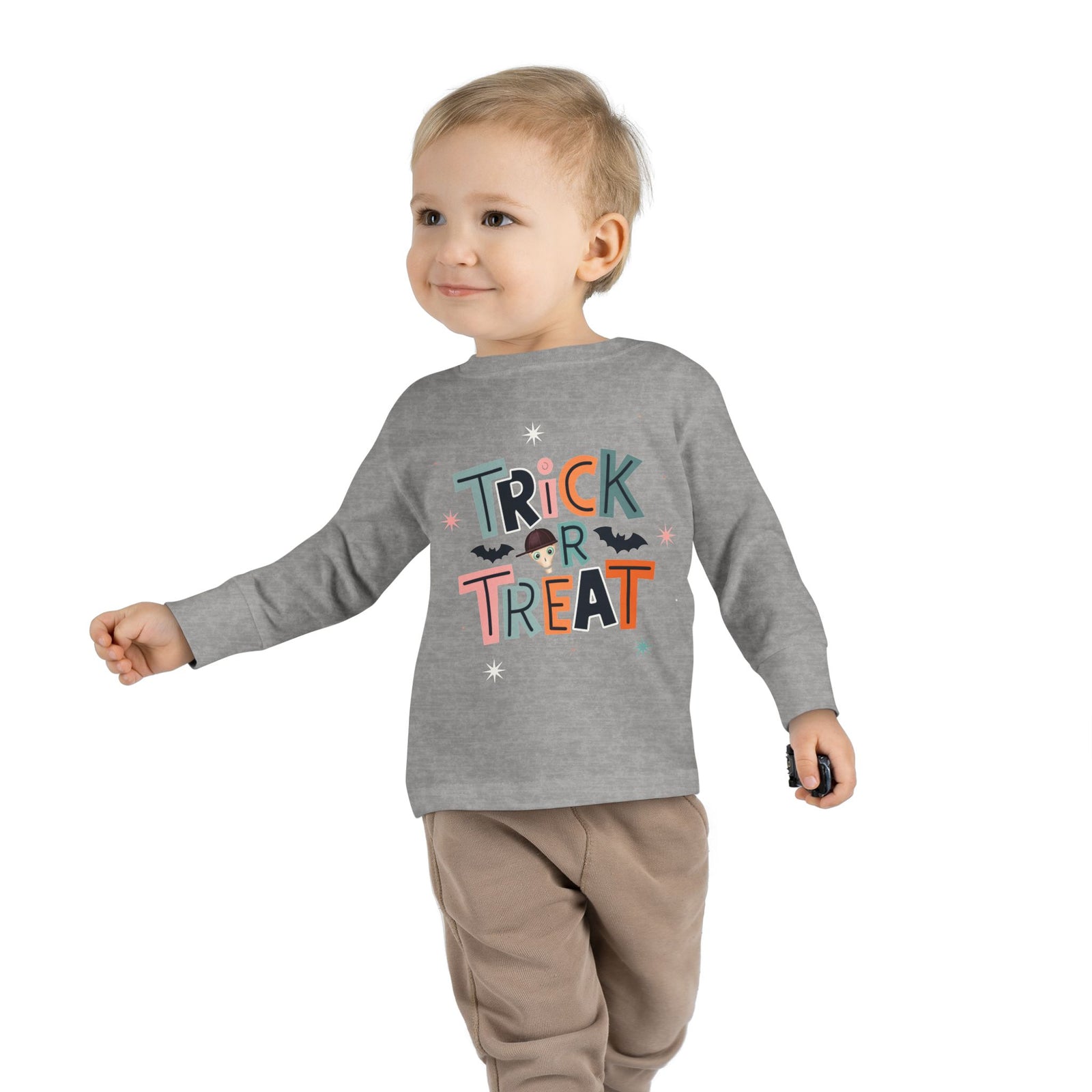 Toddler Long Sleeve Tee - 'Trick or Treat' Cute Halloween Graphic - Fred from the Dead