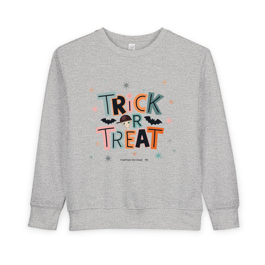 Toddler Sweatshirt - "Trick or Treat" Halloween Pullover for Kids - Fred from the Dead