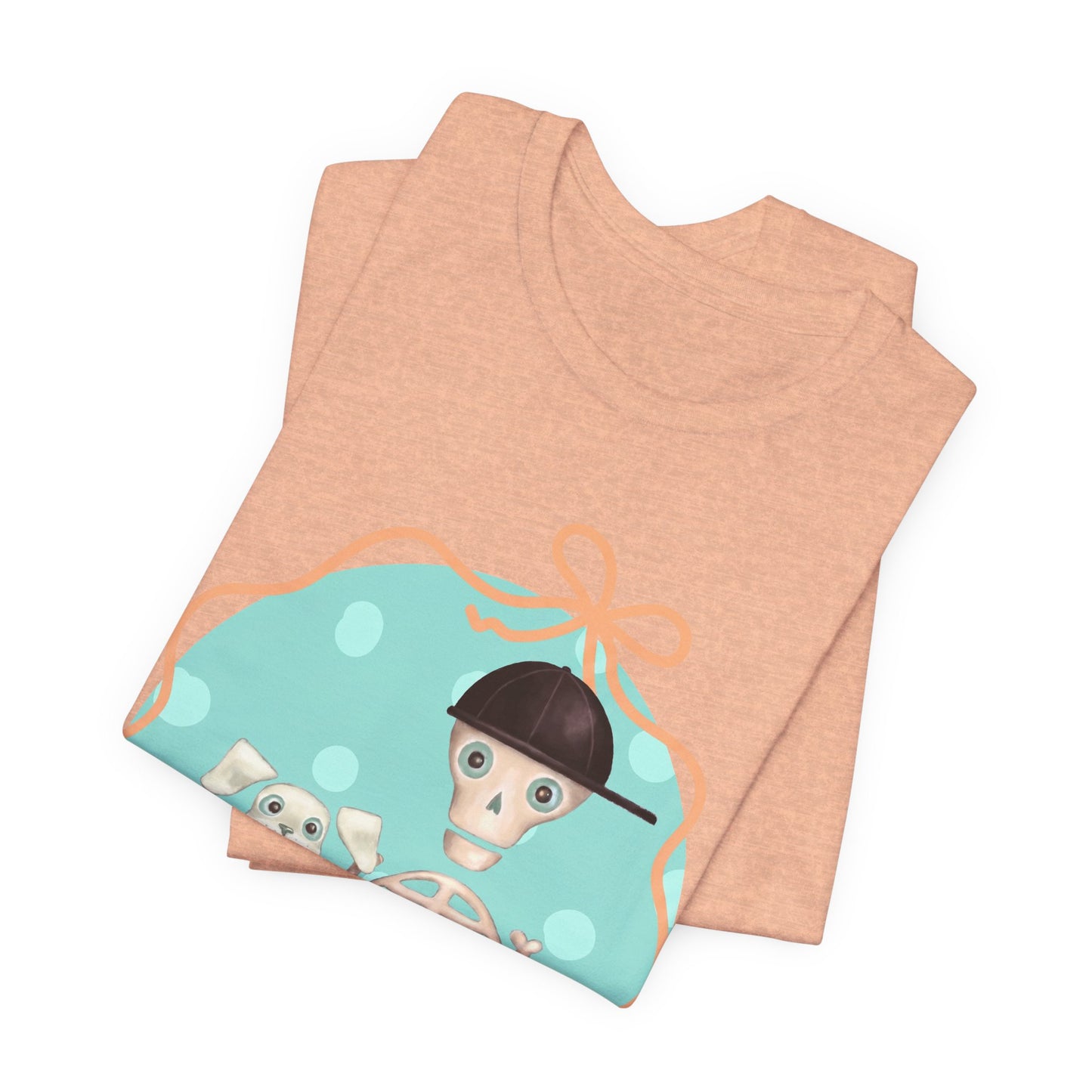 Resting Bone Face T-Shirt — Cute Skeleton Graphic Tee with Fred from the Dead and Femur the Dog
