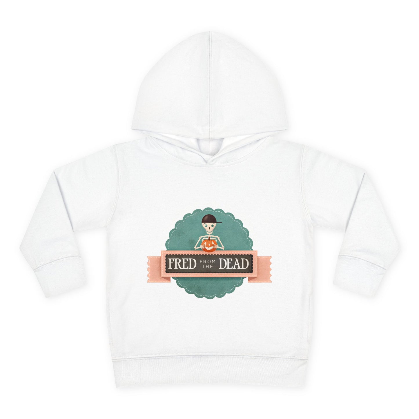 Toddler Hoodie - "Fred and the Dead" Cute Retro Tombstone Halloween Pullover