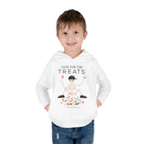 Toddler Halloween Hoodie - "Here for the Treats" Skeleton Candy Pullover
