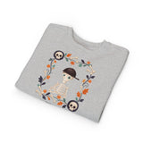 Toddler Sweatshirt — Cute Fred from the Dead Skeleton Kid Floral Frame - Halloween Sweatshirt