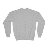 Youth Crewneck Sweatshirt — "Too Cute to Spook" Vintage Halloween Kids Sweatshirt - Fred from the Dead