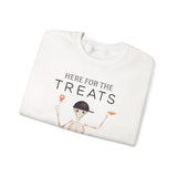 Halloween 'Here For The Treats' Crewneck Sweatshirt — Cute Skeleton Candy Design