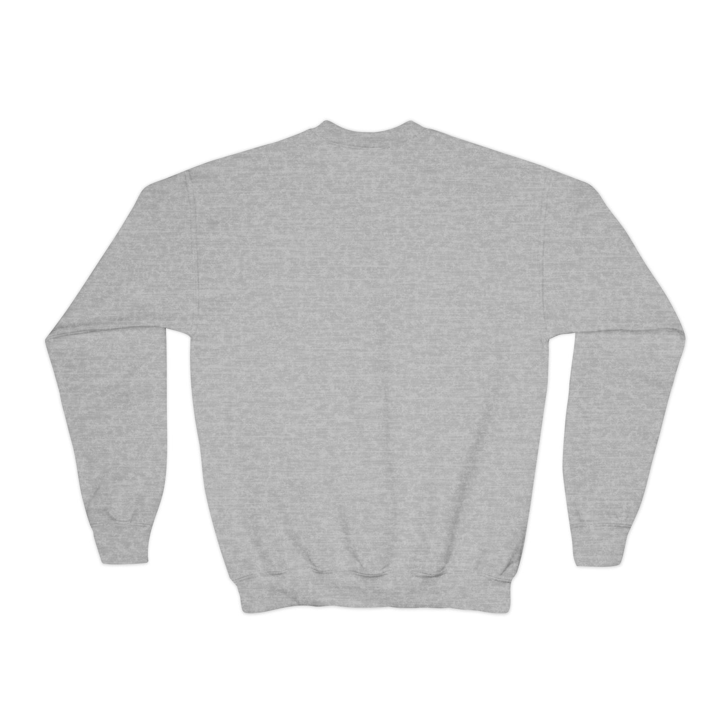Youth Crewneck Sweatshirt — 'Bone to be Fun' Cute Fred skeleton and Femur the Dog Halloween Sweatshirt