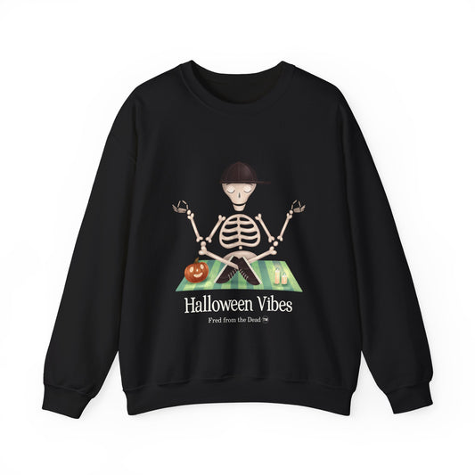 Halloween Vibes Skeleton Crewneck Sweatshirt — 'Fred from the Dead' Cozy Halloween Pullover