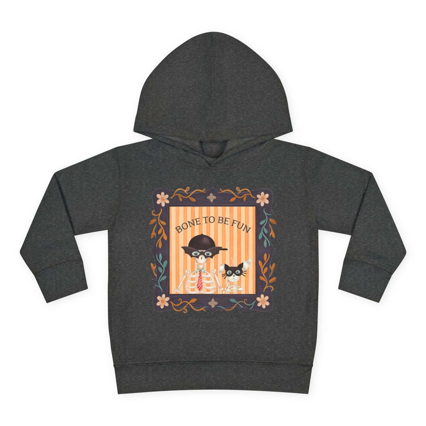 Toddler Halloween Hoodie — "Bone to Be Fun" Cute Fred from the Dead Skeleton and Femur the Dog