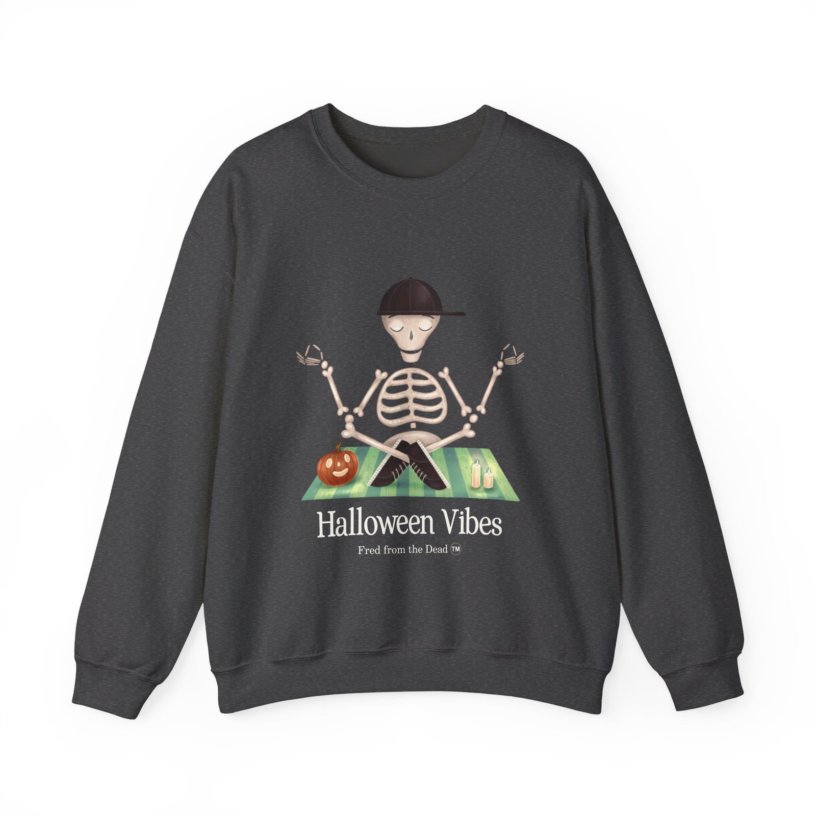 Halloween Vibes Skeleton Crewneck Sweatshirt — 'Fred from the Dead' Cozy Halloween Pullover