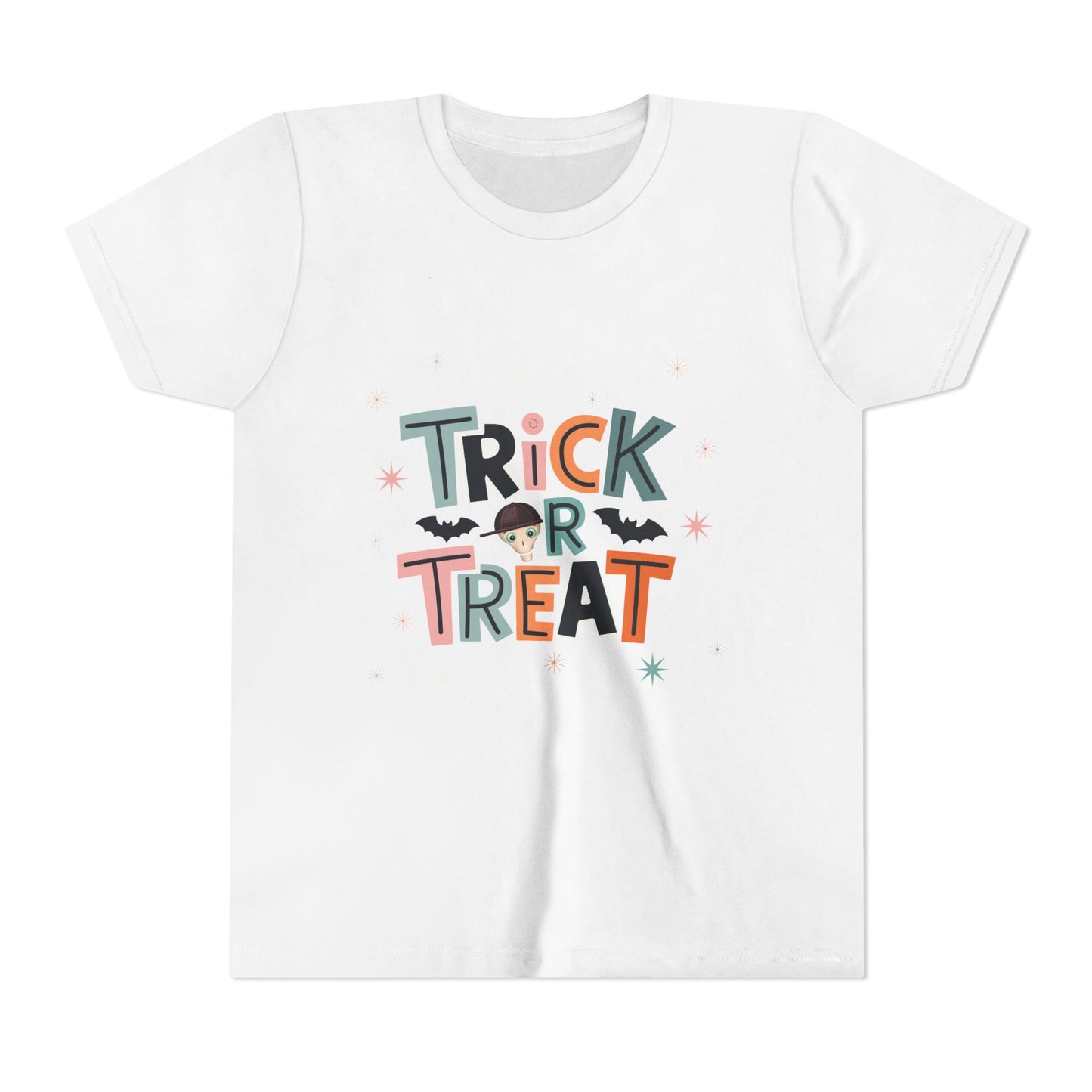 Kids Halloween Tee - "Trick or Treat" Cute Bat Graphic - Fred from the Dead