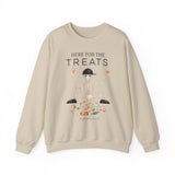 Halloween 'Here For The Treats' Crewneck Sweatshirt — Cute Skeleton Candy Design