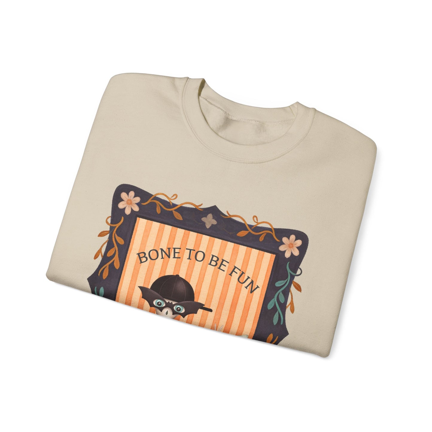 Bone To Be Fun Sweatshirt — Cute Halloween Fred Skeleton & Femur the Dog Crewneck