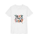 Kids Halloween Tee - "Trick or Treat" Cute Bat Graphic - Fred from the Dead