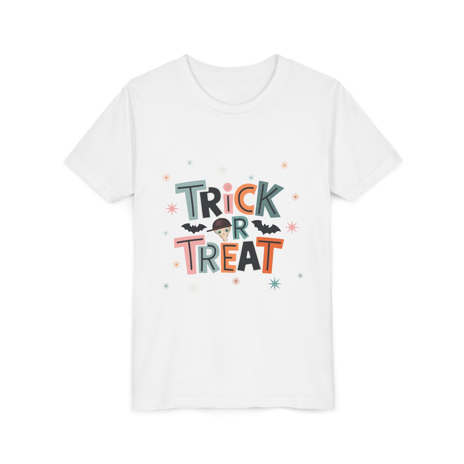 Kids Halloween Tee - "Trick or Treat" Cute Bat Graphic - Fred from the Dead