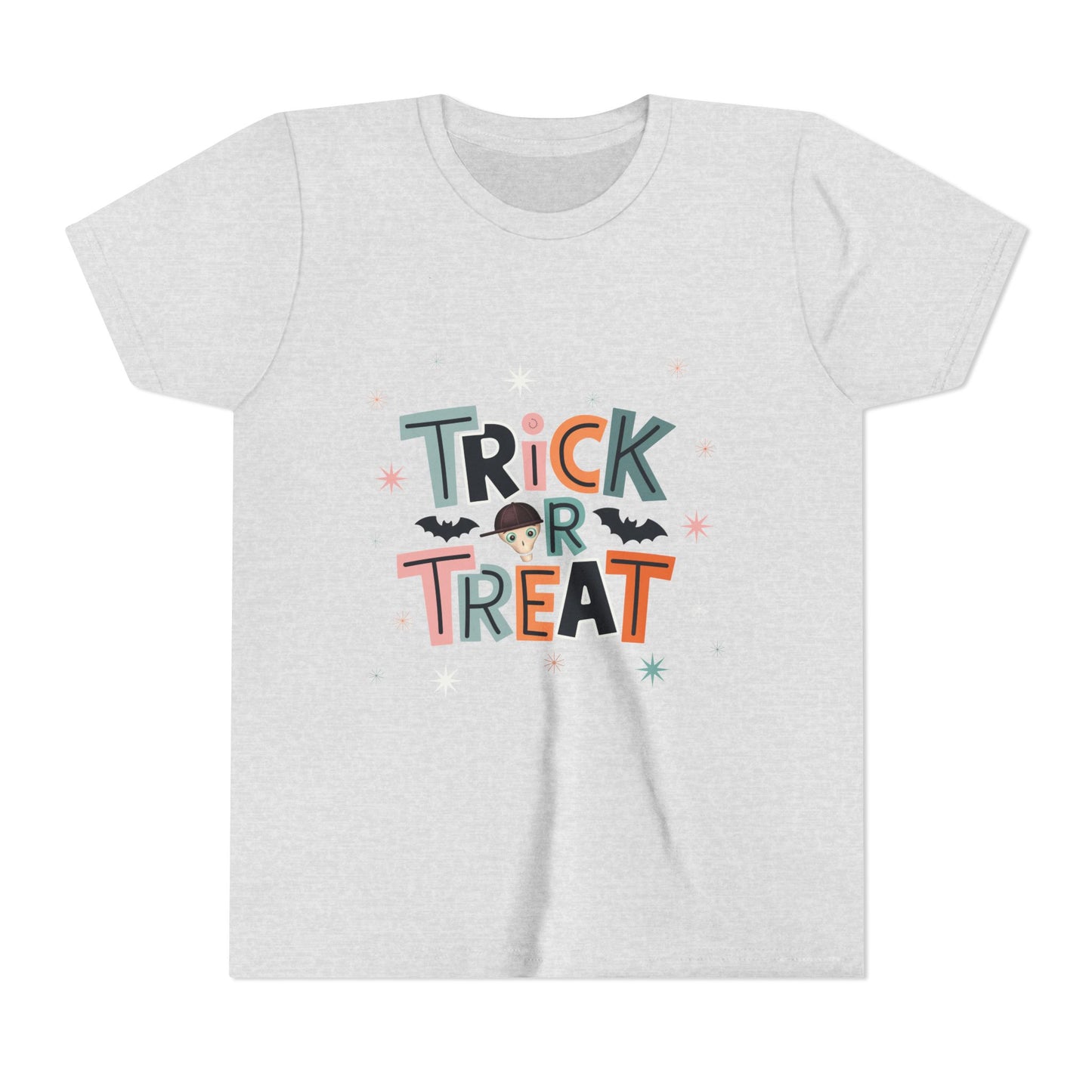 Kids Halloween Tee - "Trick or Treat" Cute Bat Graphic - Fred from the Dead