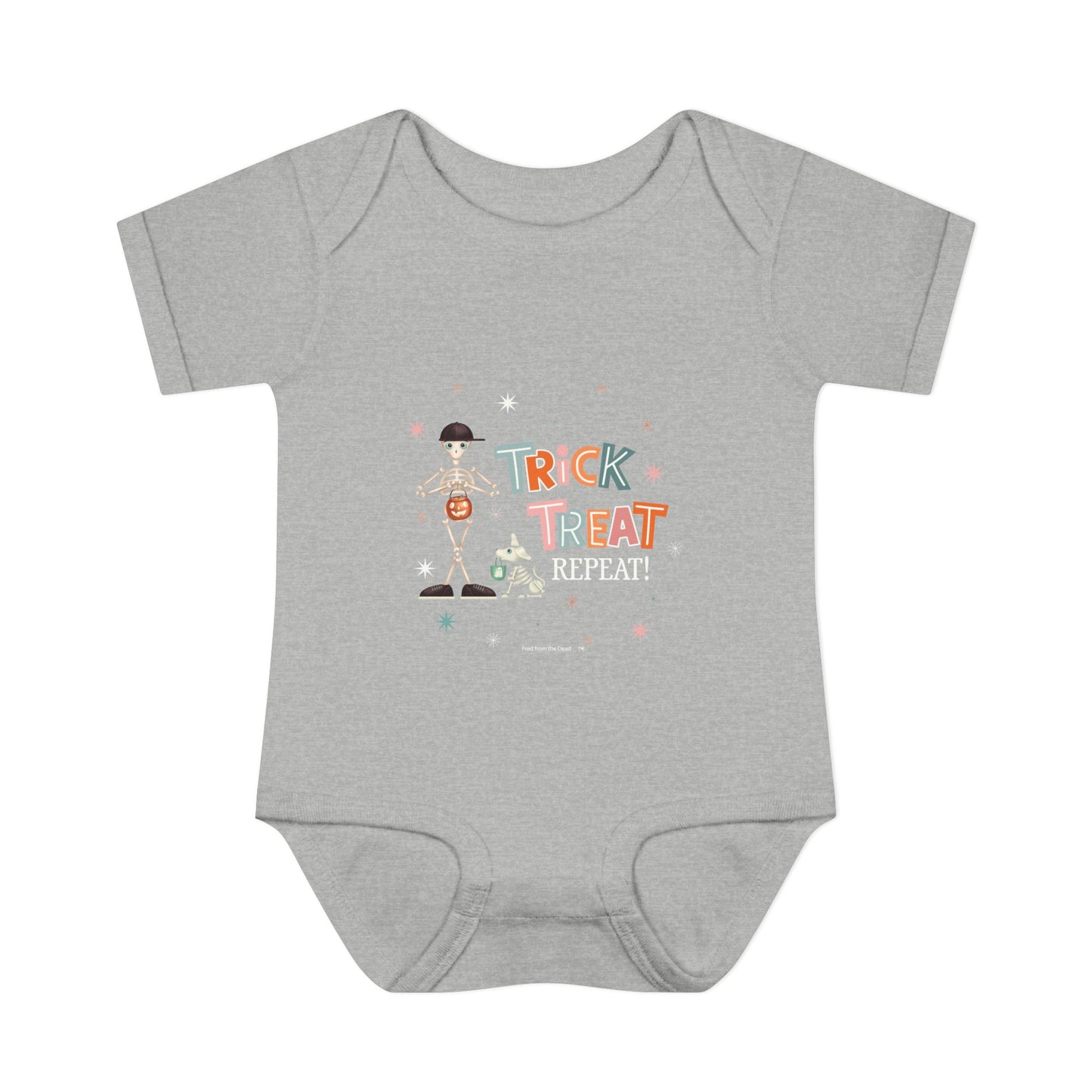 Infant Bodysuit - "Trick Treat Repeat" Halloween Baby Onesie - Fred from the Dead