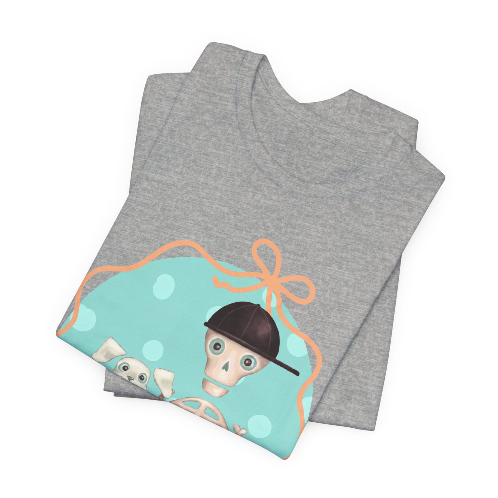 Resting Bone Face T-Shirt — Cute Skeleton Graphic Tee with Fred from the Dead and Femur the Dog