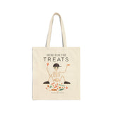 Tote Bag — "Here for the Treats" Halloween Skeleton Candy Tote