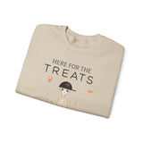 Halloween 'Here For The Treats' Crewneck Sweatshirt — Cute Skeleton Candy Design
