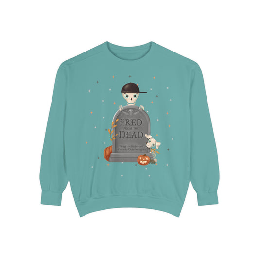 Fred Is Dead Halloween Sweatshirt — Cute Tombstone Pullover