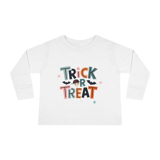 Toddler Long Sleeve Tee - 'Trick or Treat' Cute Halloween Graphic - Fred from the Dead